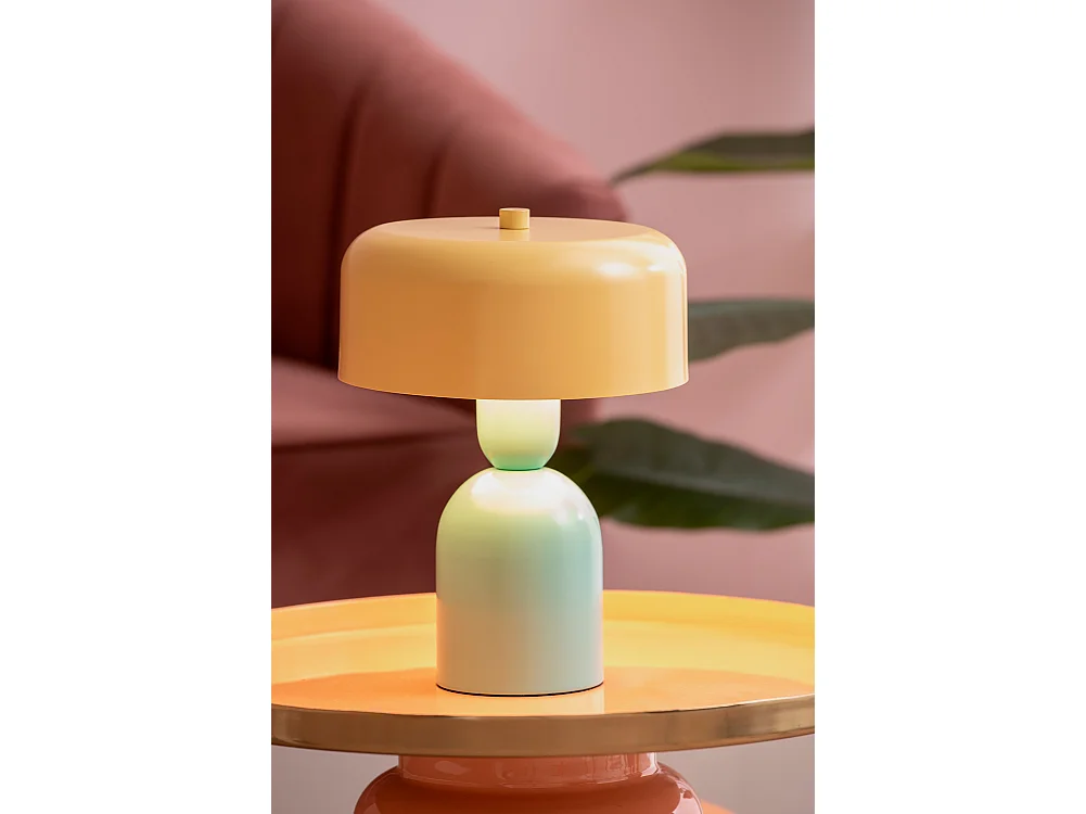 Lampe de table Double Funky - Bleu turquoise et jaune doux