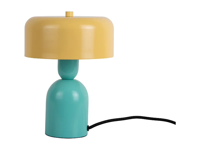 Lampe de table Double Funky - Bleu turquoise et jaune doux