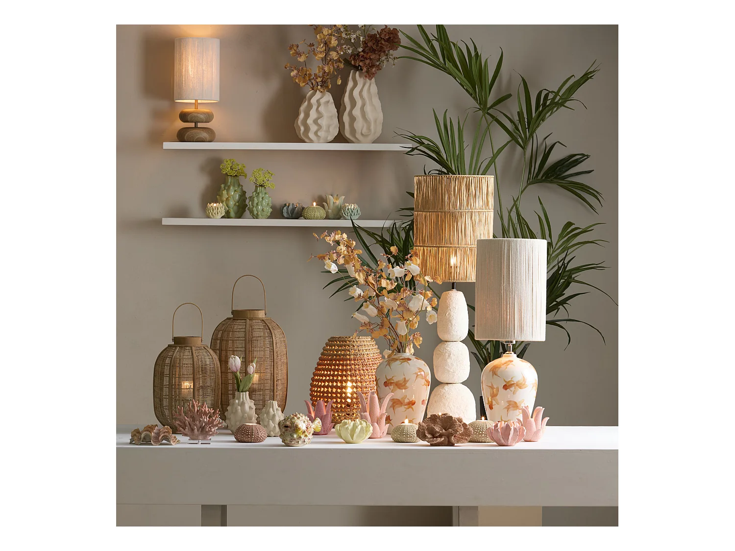 Pied de lampe MARREE - Ø22x52cm - Marron