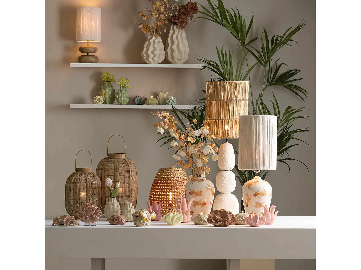 Pied de lampe MARREE - Ø22x52cm - Marron