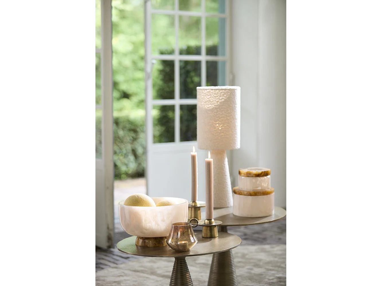 Lampe de table MICKY - Ø20x58cm - Marron