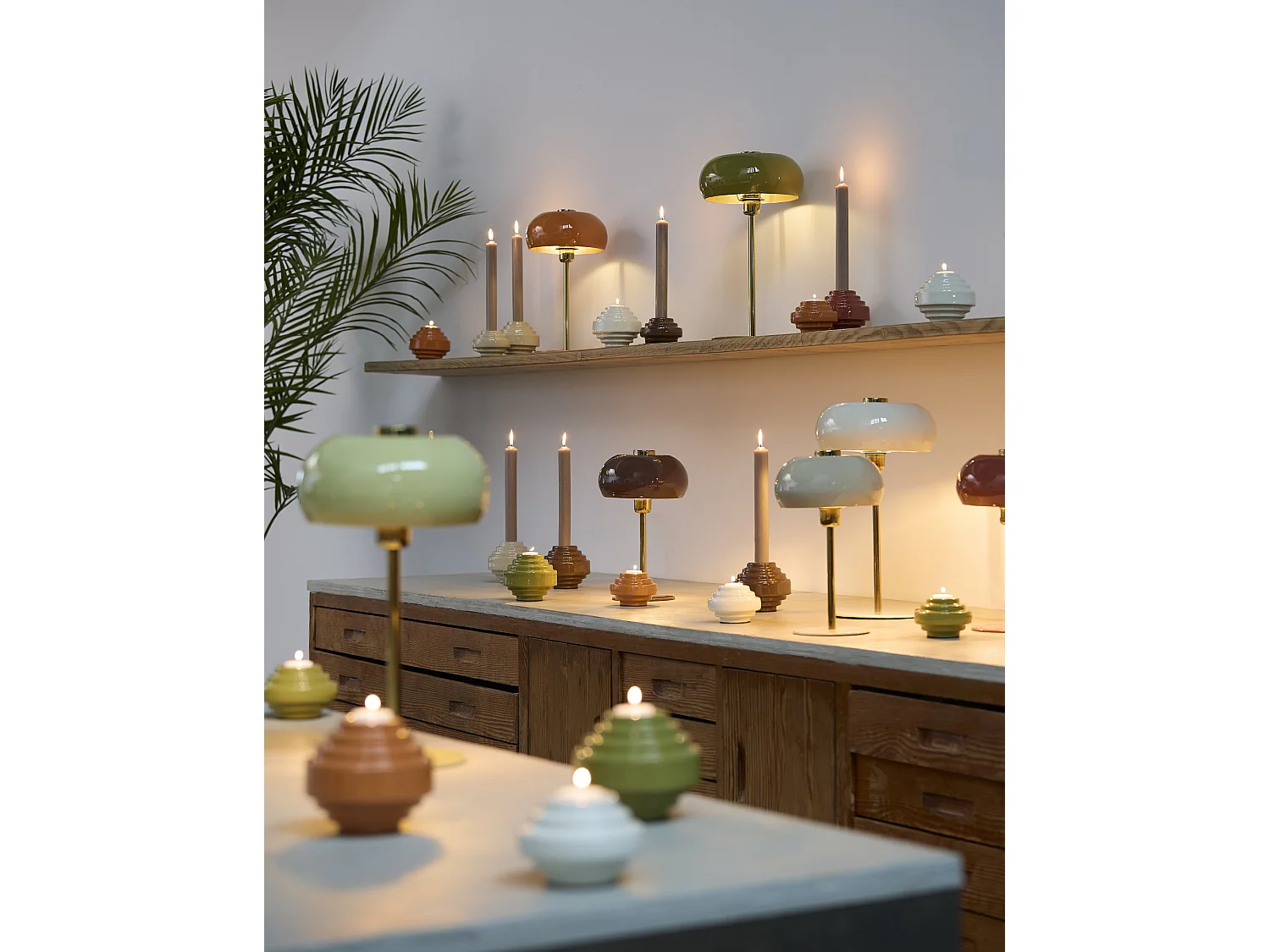 Tafellamp SURIN - Ø22x34cm - Grijs