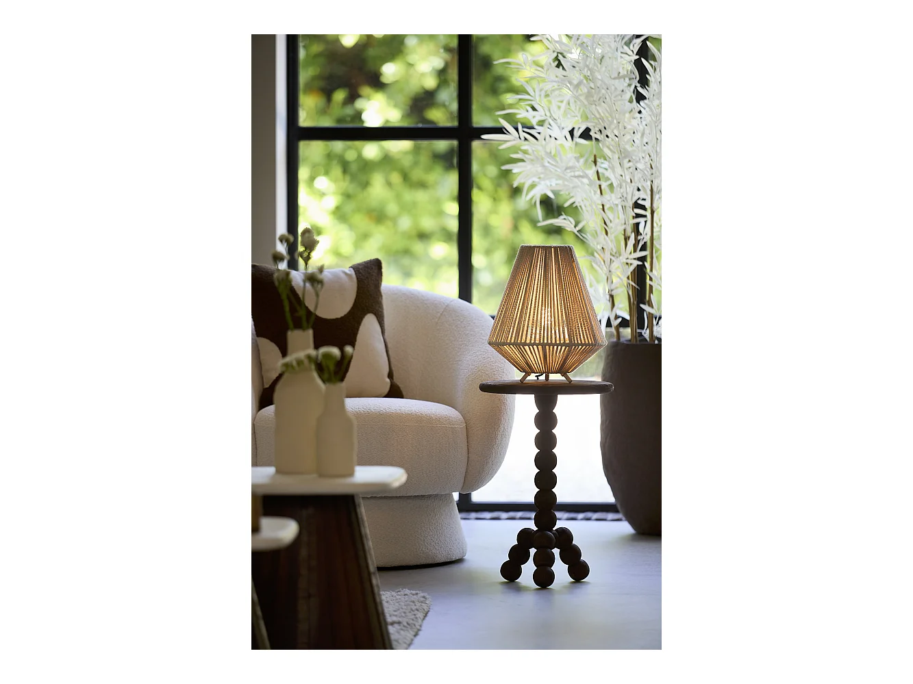 Lampe de table FELIDA - Ø28x32cm - Blanc