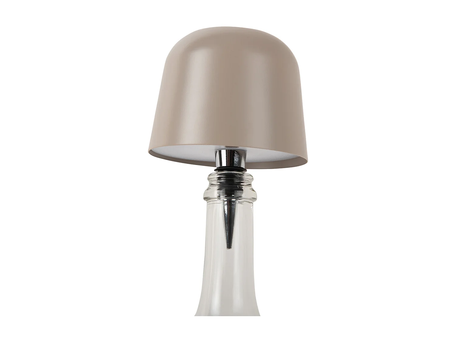 Lampe bouteille LED en forme de cône - Gris chaud