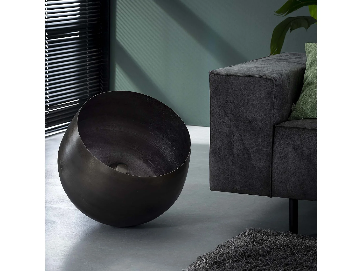 Lampe de table Basket XL - Ø50 - Ronde - Noir/Gris