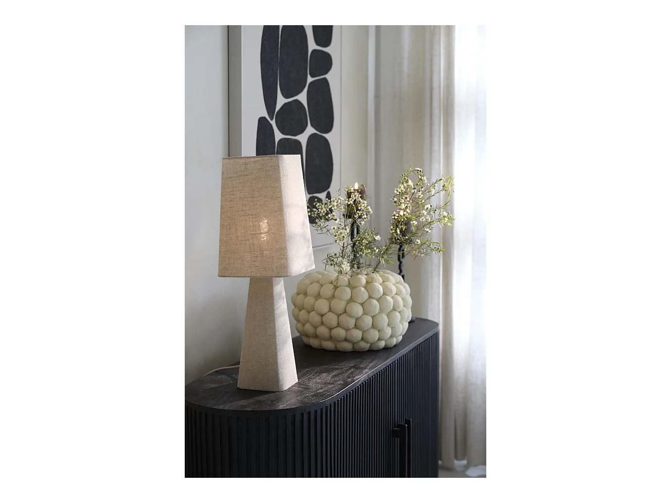 Lampe de table MIKKO - Ø20x58cm - Marron