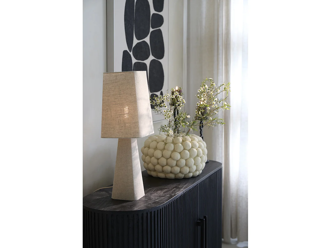 Lampe de table MIKKO - Ø20x58cm - Marron