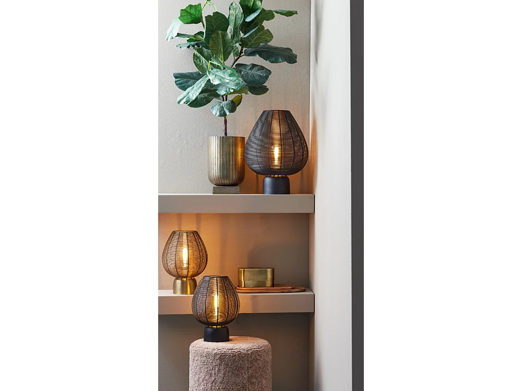 Lampe de table SUNEKO - 25x25x34cm - Bronze