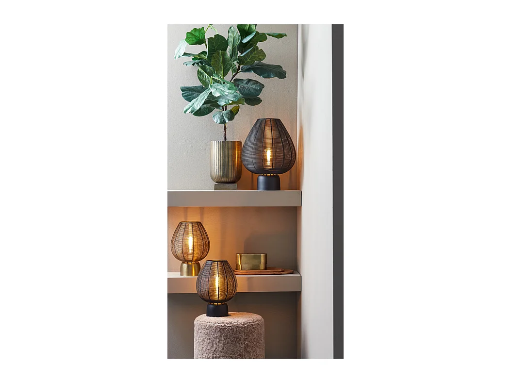 Lámpara de mesa SUNEKO - 25x25x34cm - Bronce