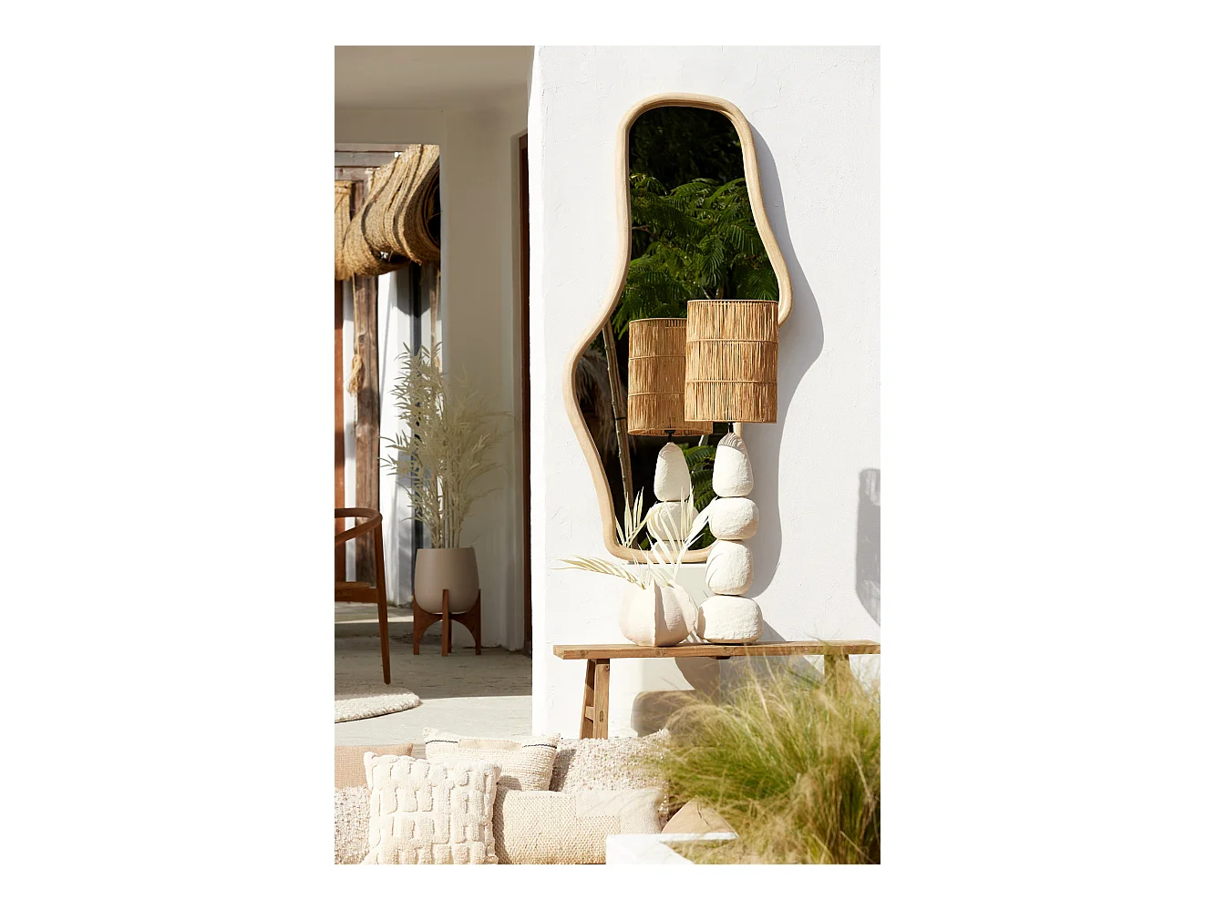 Pied de lampe MARREE - Ø22x72cm - Marron