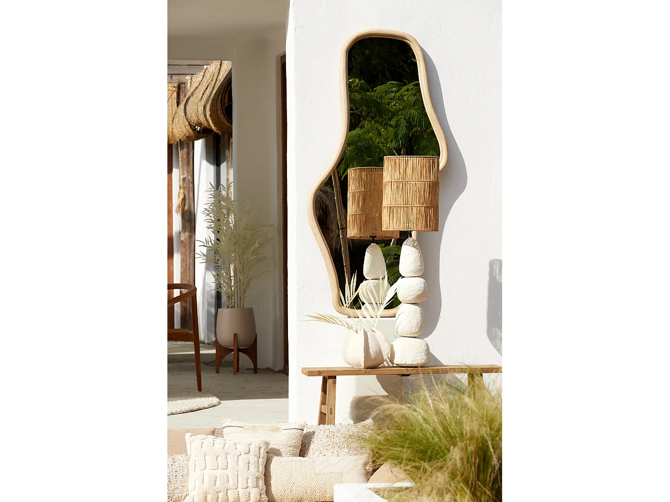 Pied de lampe MARREE - Ø22x72cm - Marron