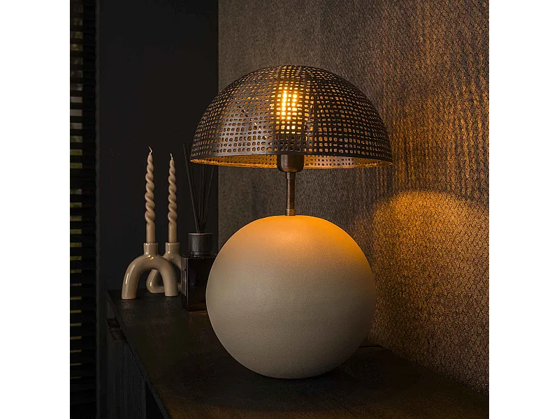 Tischleuchte 1L Sphere Natural - Naturgrau