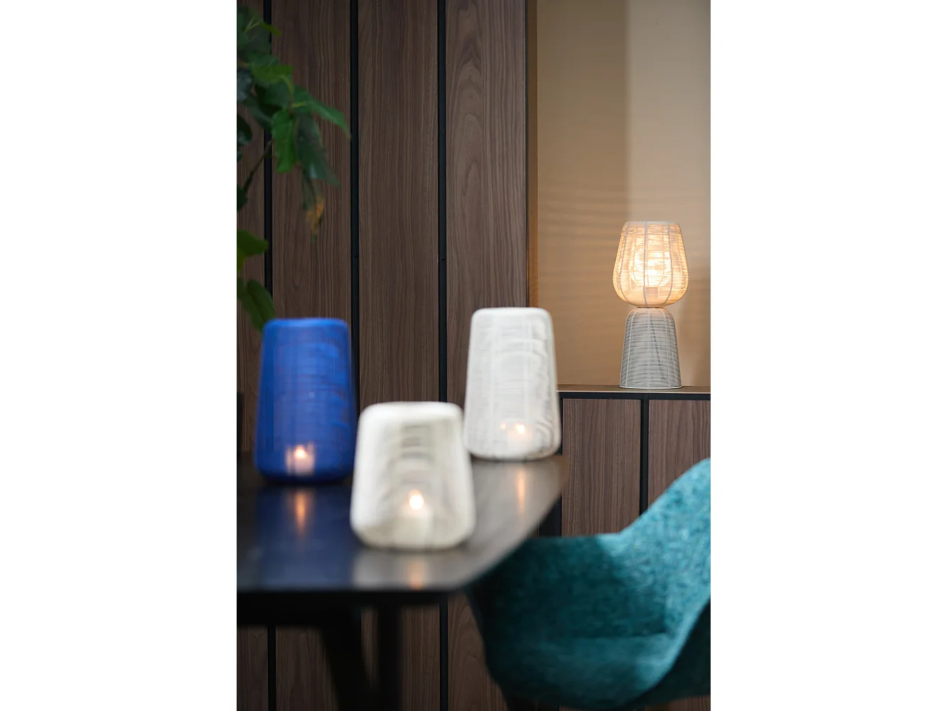 Lampe de table ABOSO - Ø18x42cm - Blanc