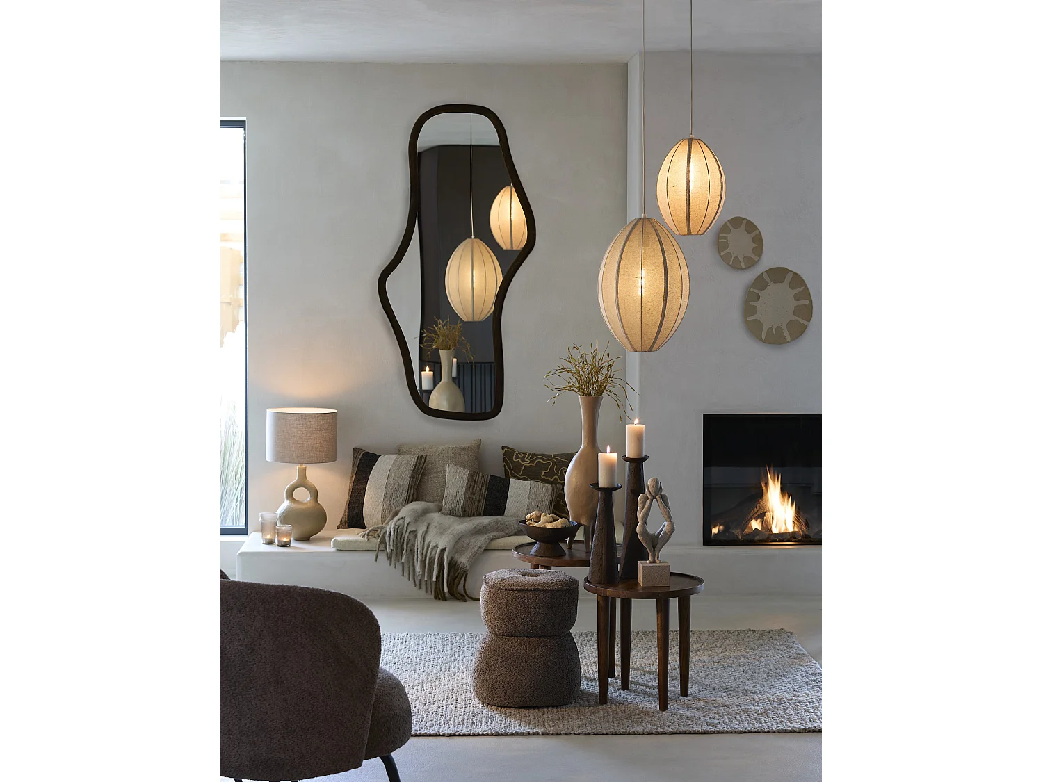 Pied de lampe IMOLA - 19x17x30cm - Marron