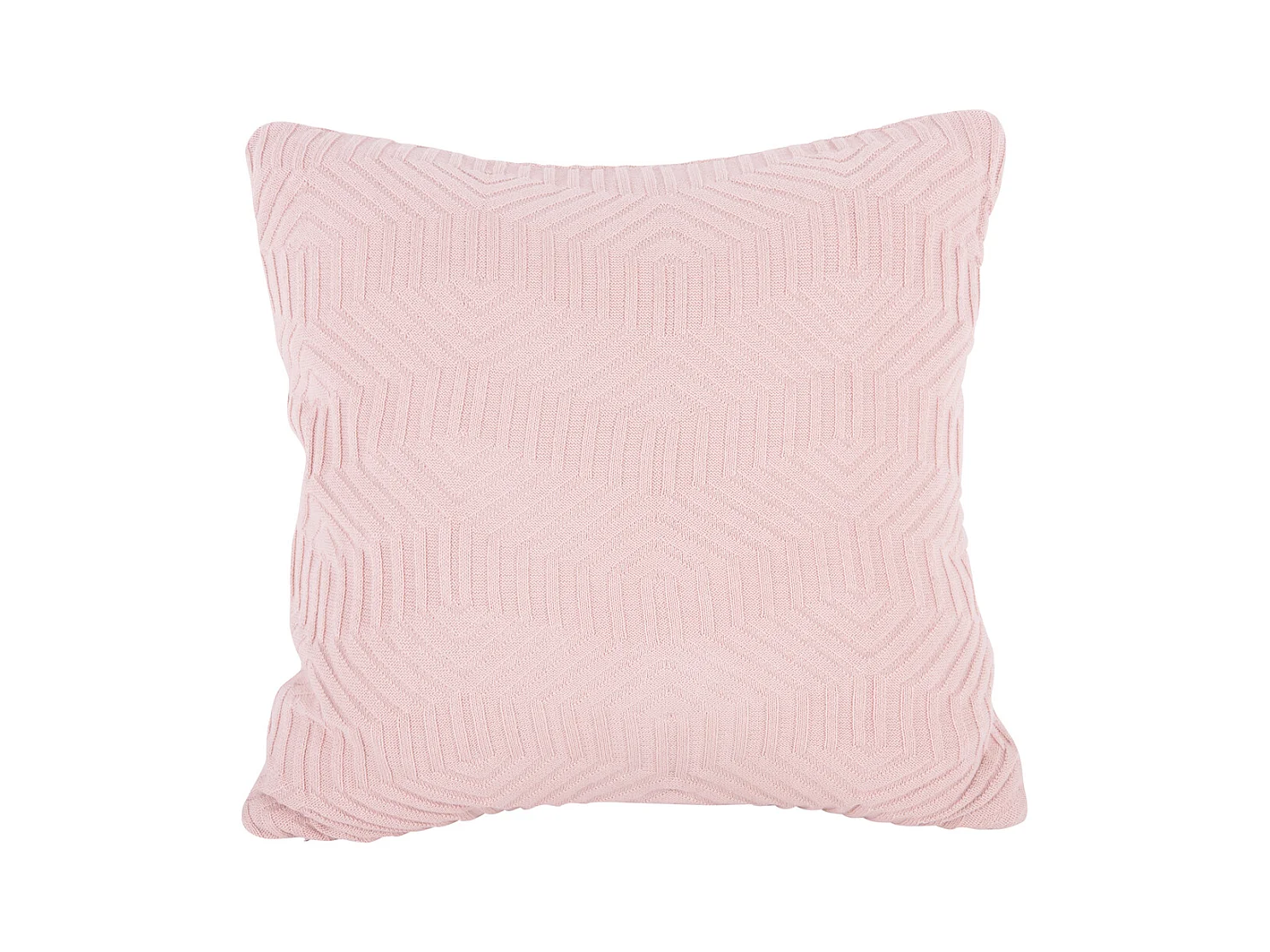 Coussin décoratif en nid d'abeille tricoté - Rose tendre