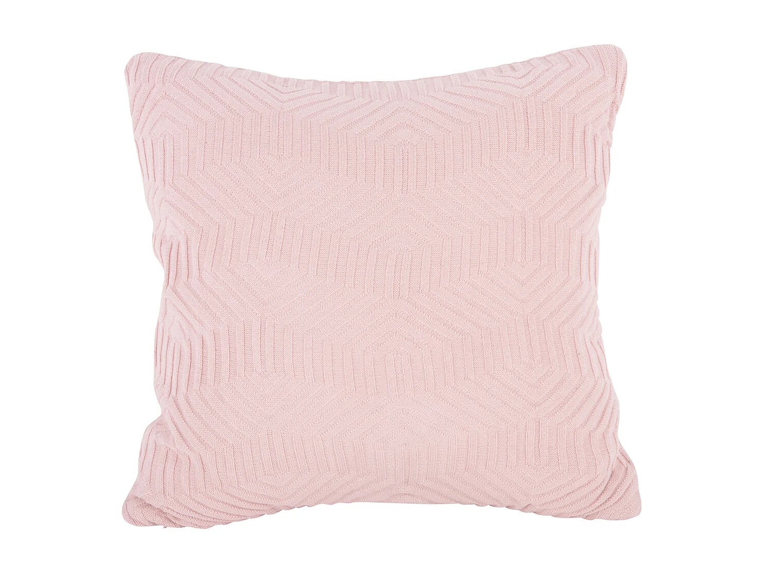 Coussin décoratif en nid d'abeille tricoté - Rose tendre