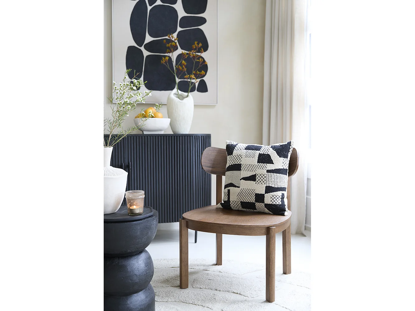 Kissen CESENA - 45x45cm - Schwarz