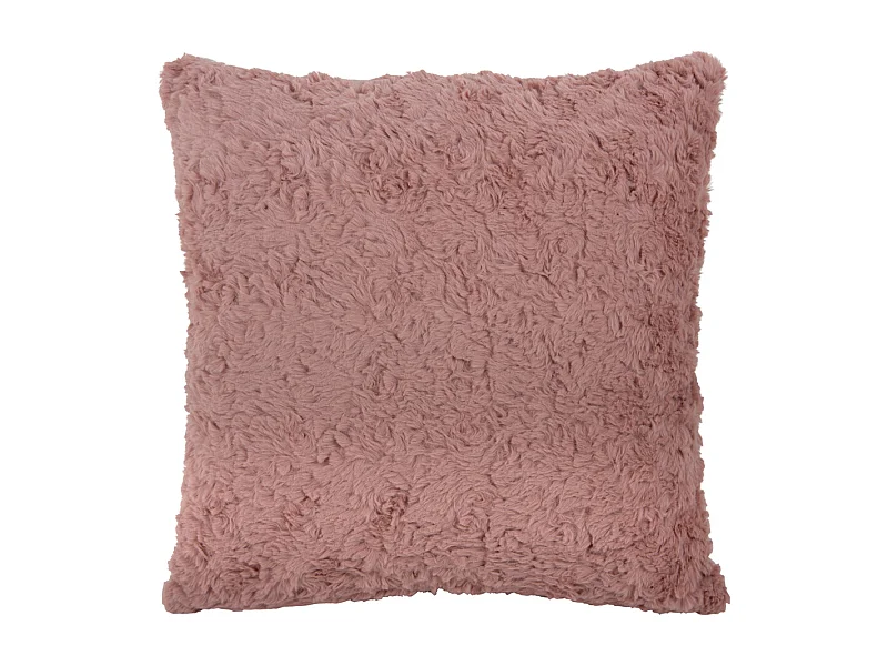 Coussin décoratif Tierno Furry - Rose doux