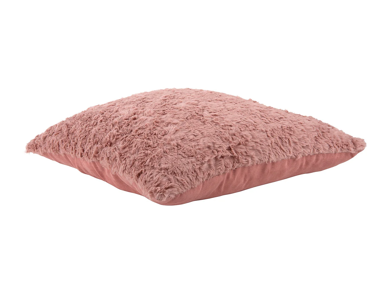Coussin décoratif Tierno Furry - Rose doux
