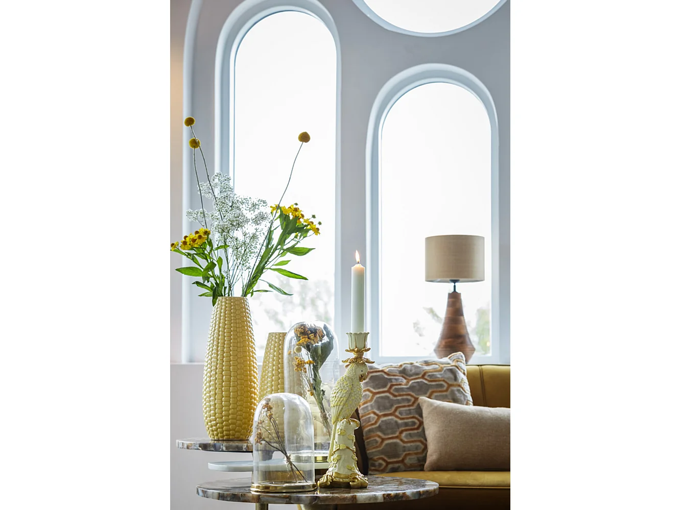 Kussen JEMBANA - 45x45cm - Geel