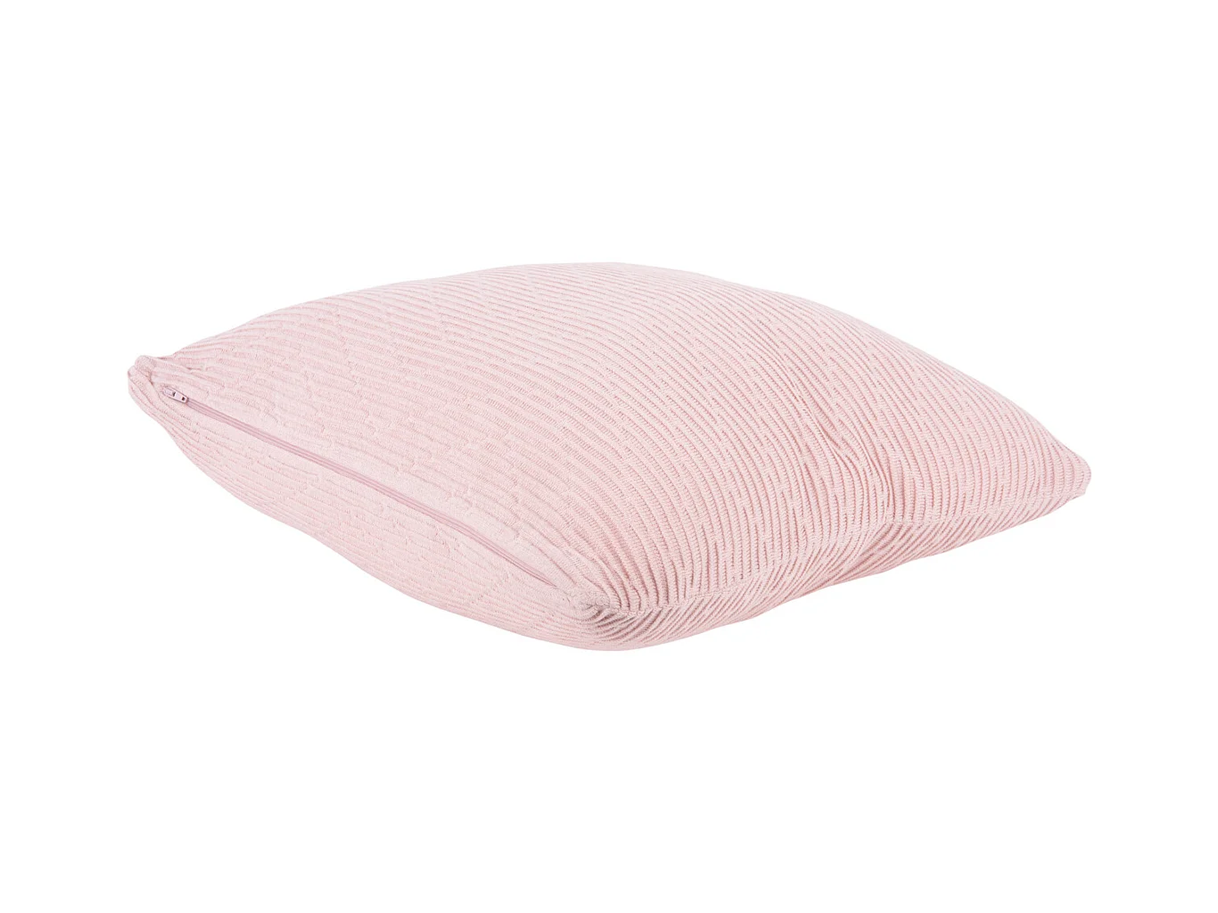 Coussin décoratif tricoté zigzag - Rose tendre