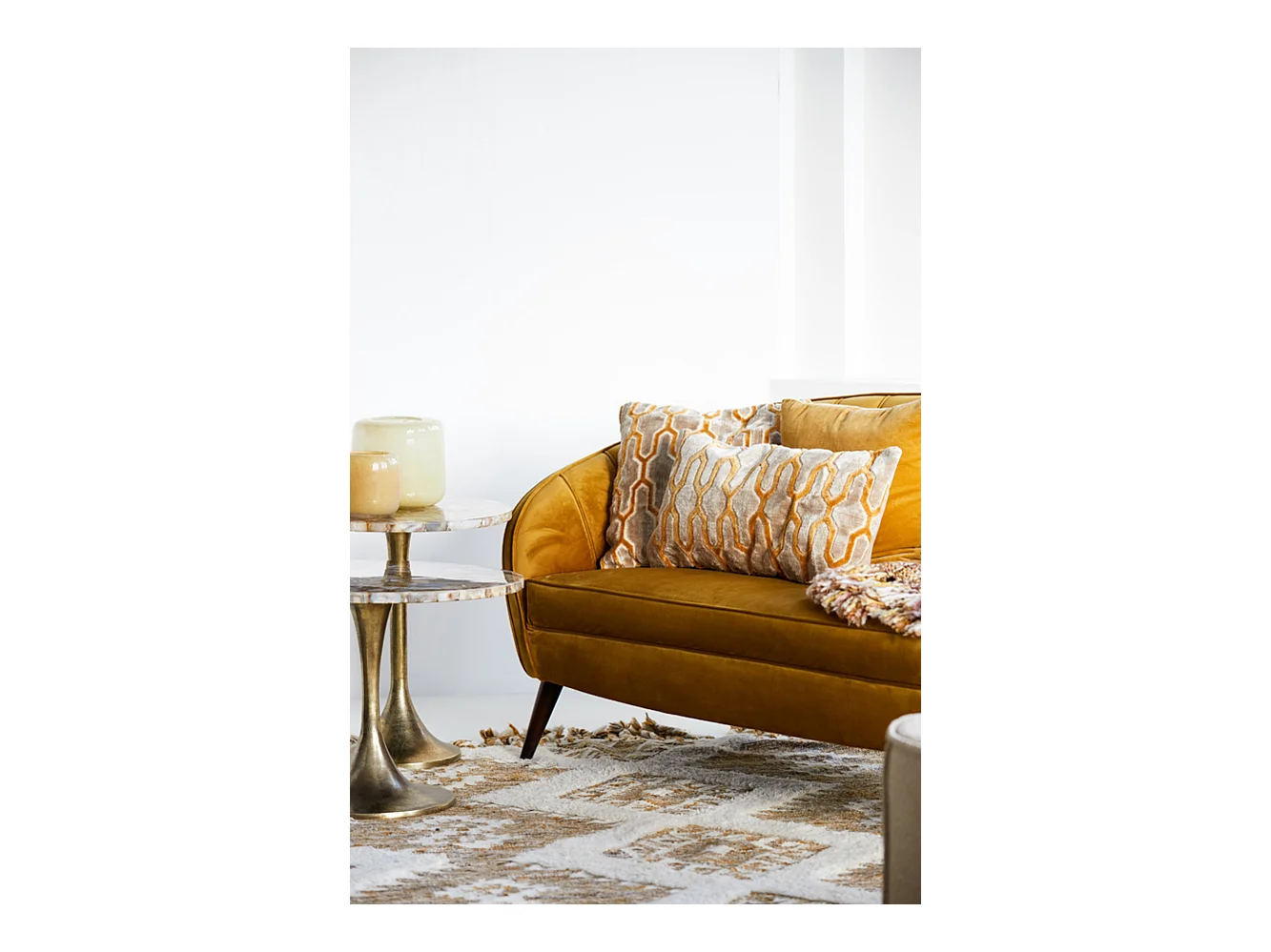 Coussin JEMBANA - 60x30x10cm - Jaune