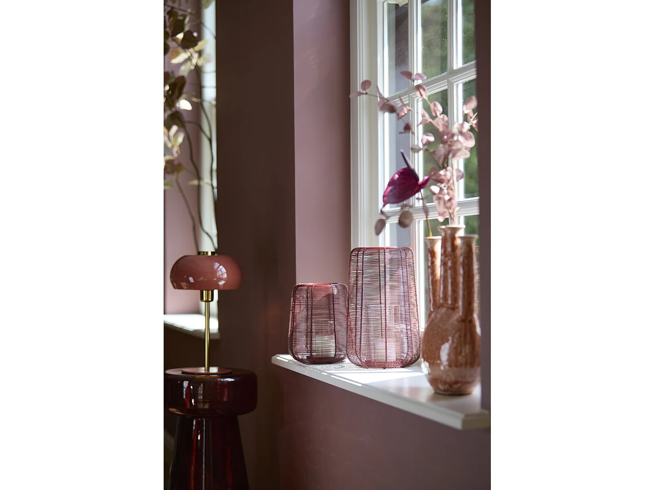 Lampe de table SURIN - Ø22x34cm - Rouge