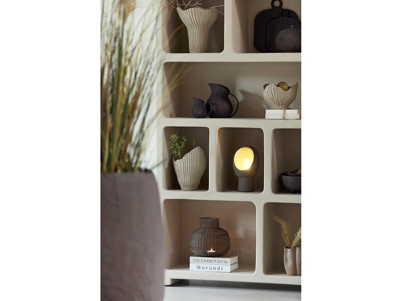 Lampe de table MONK - 18,5x17x30cm - Marron