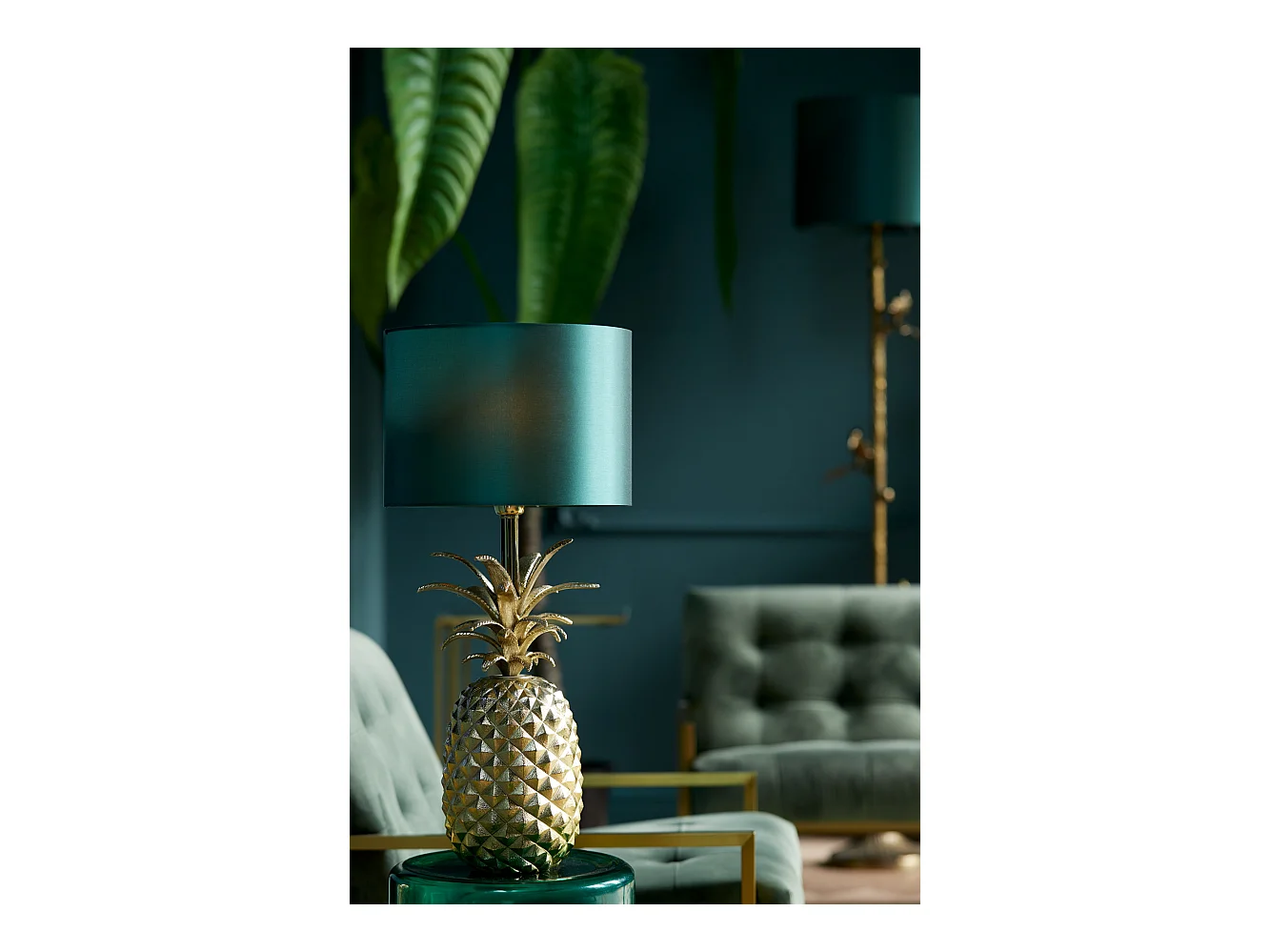 Pied de lampe ANANAS - 20x19x37cm - Doré