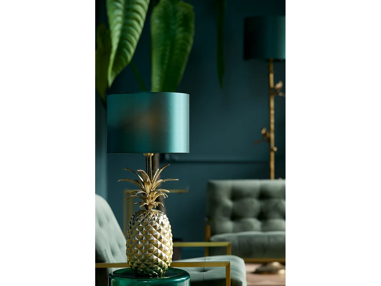 Pied de lampe ANANAS - 20x19x37cm - Doré