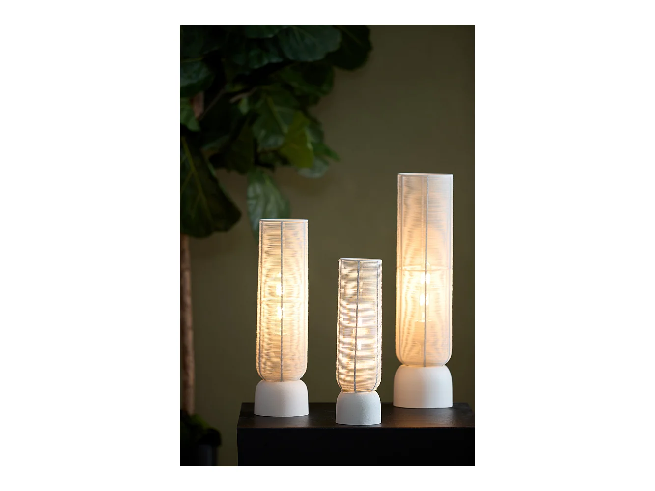 Lampe de table LEZUZA - Ø11x39,5cm - Blanc