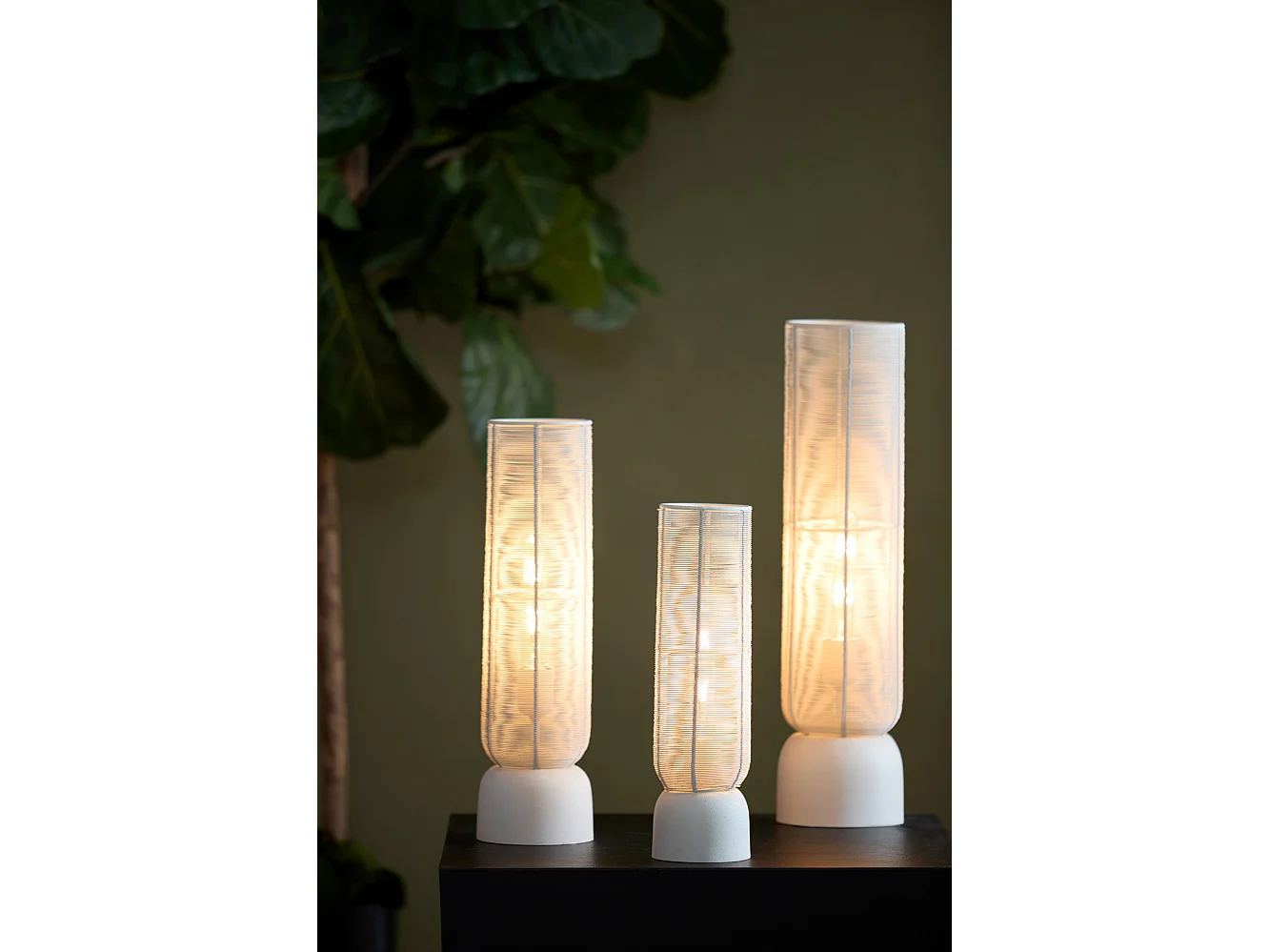 Lampe de table LEZUZA - Ø11x39,5cm - Blanc