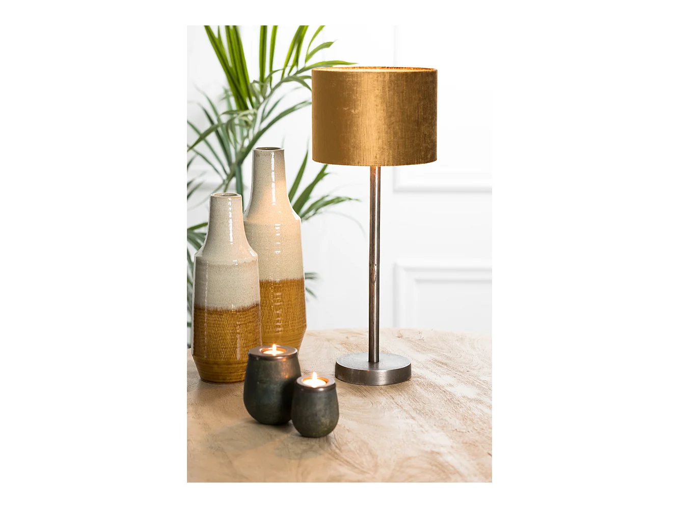 Pied de lampe UNDAI - Ø16x45cm - Argent