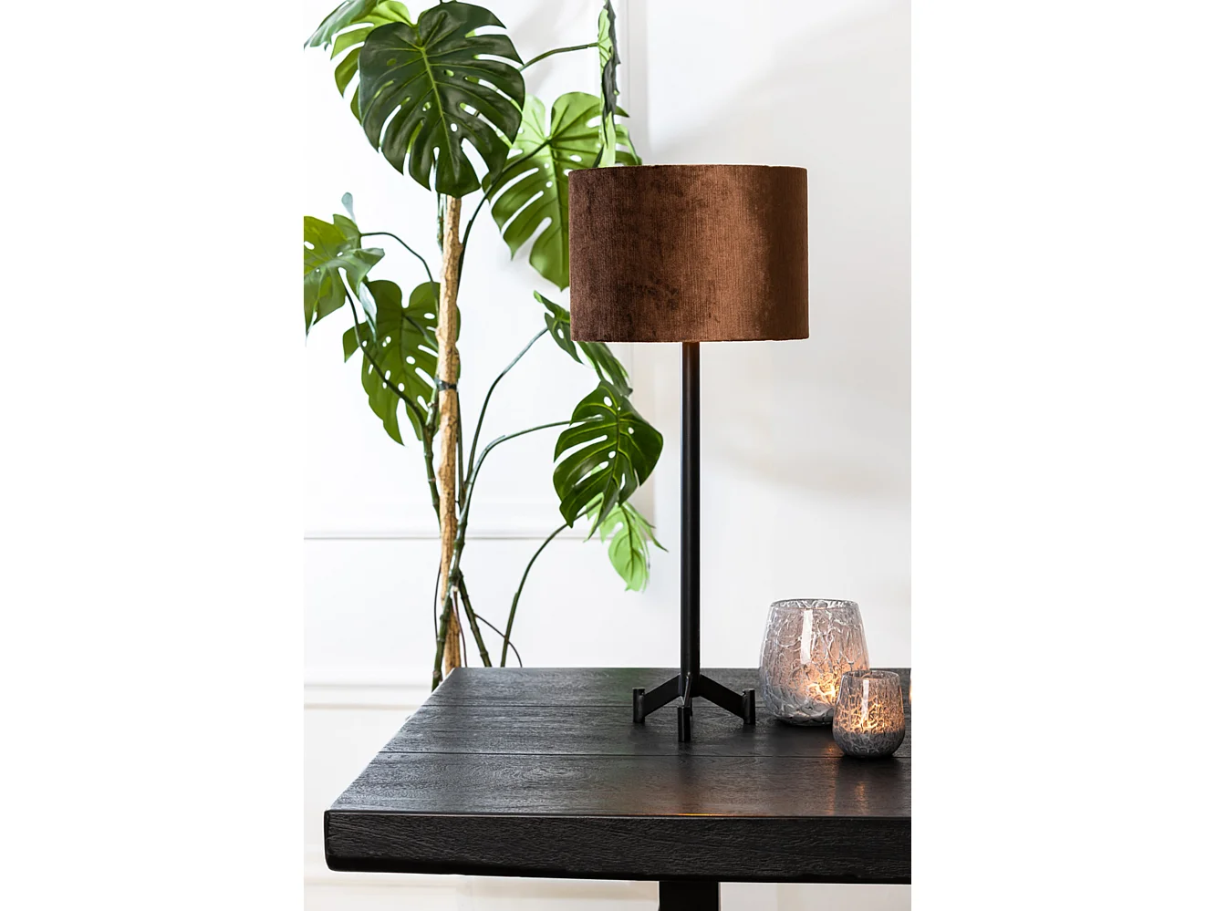 Pied de lampe DENNIS - Ø15,5x50cm - Noir