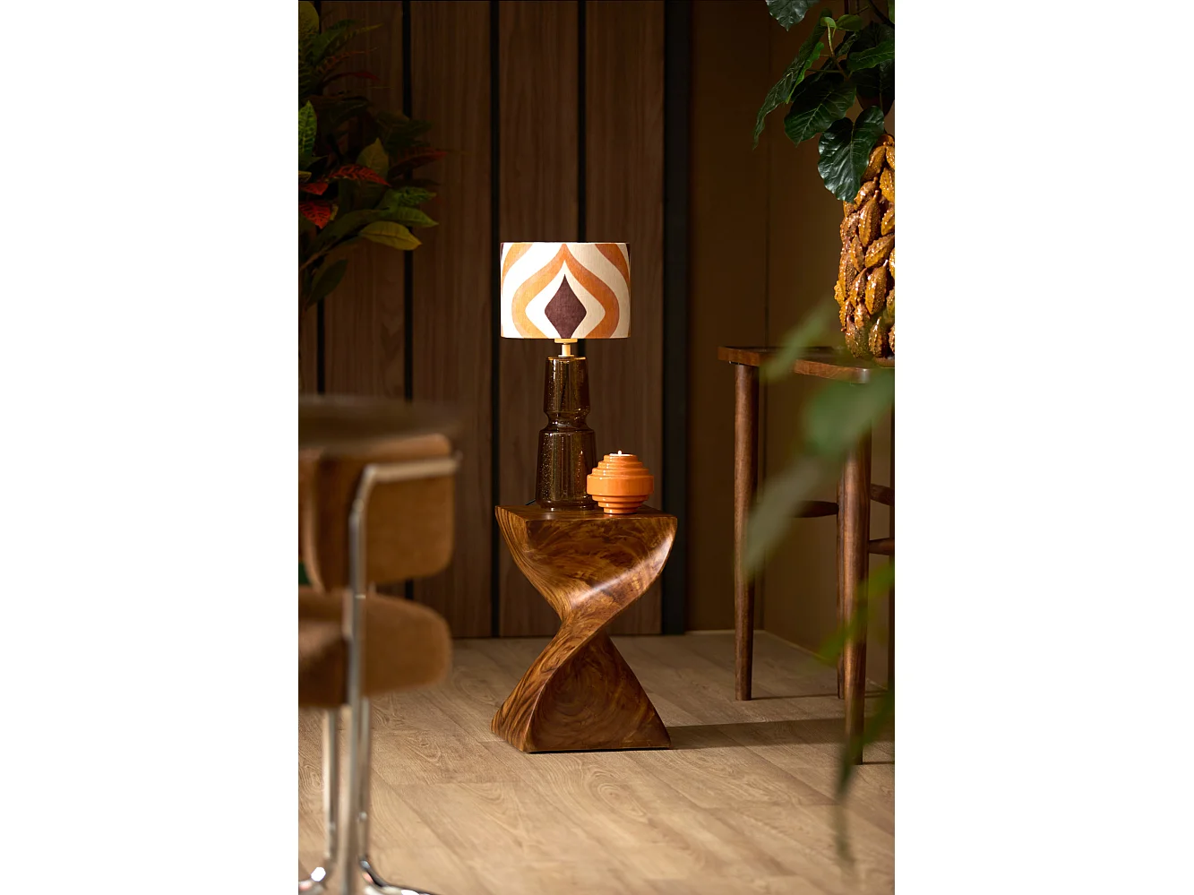 Pied de lampe LABIN - Ø12,5x39cm - Marron