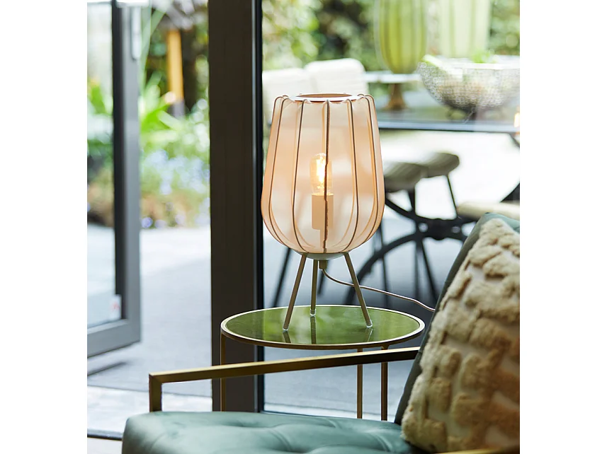Tafellamp PLUMERIA - Ø25x45cm - Beige