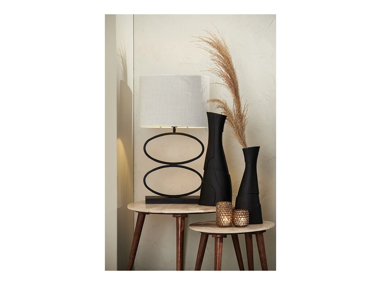 Pied de lampe STELIUS - 33x17x42cm - Noir