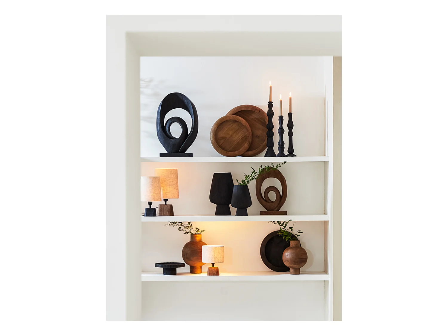 Pied de lampe KARDAN - 11x9x19cm - Marron