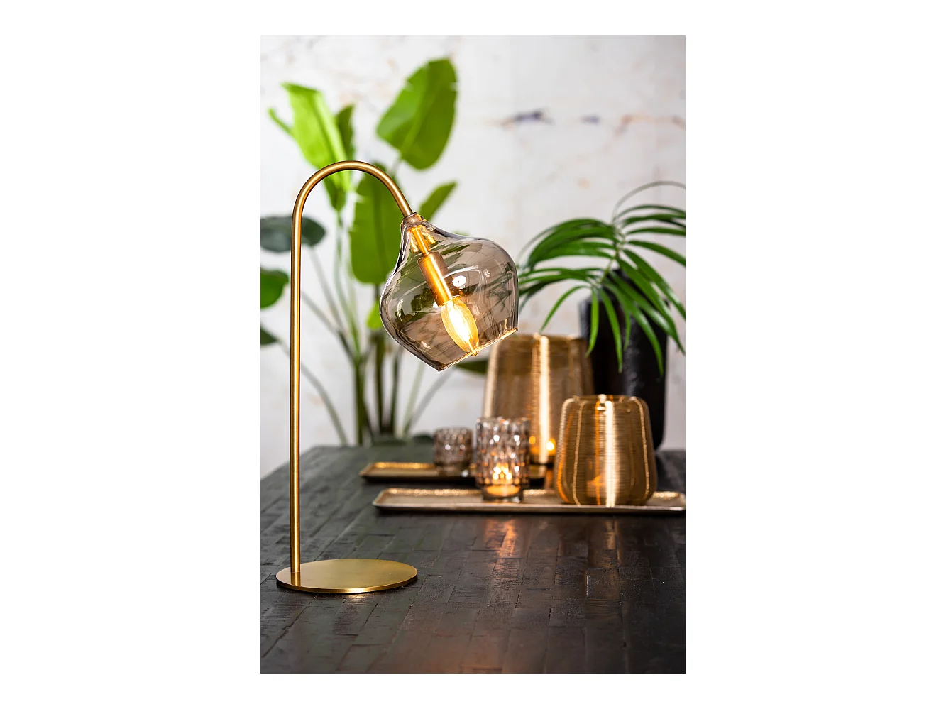 Tafellamp RAKEL - 28x17x50.5cm - Brons