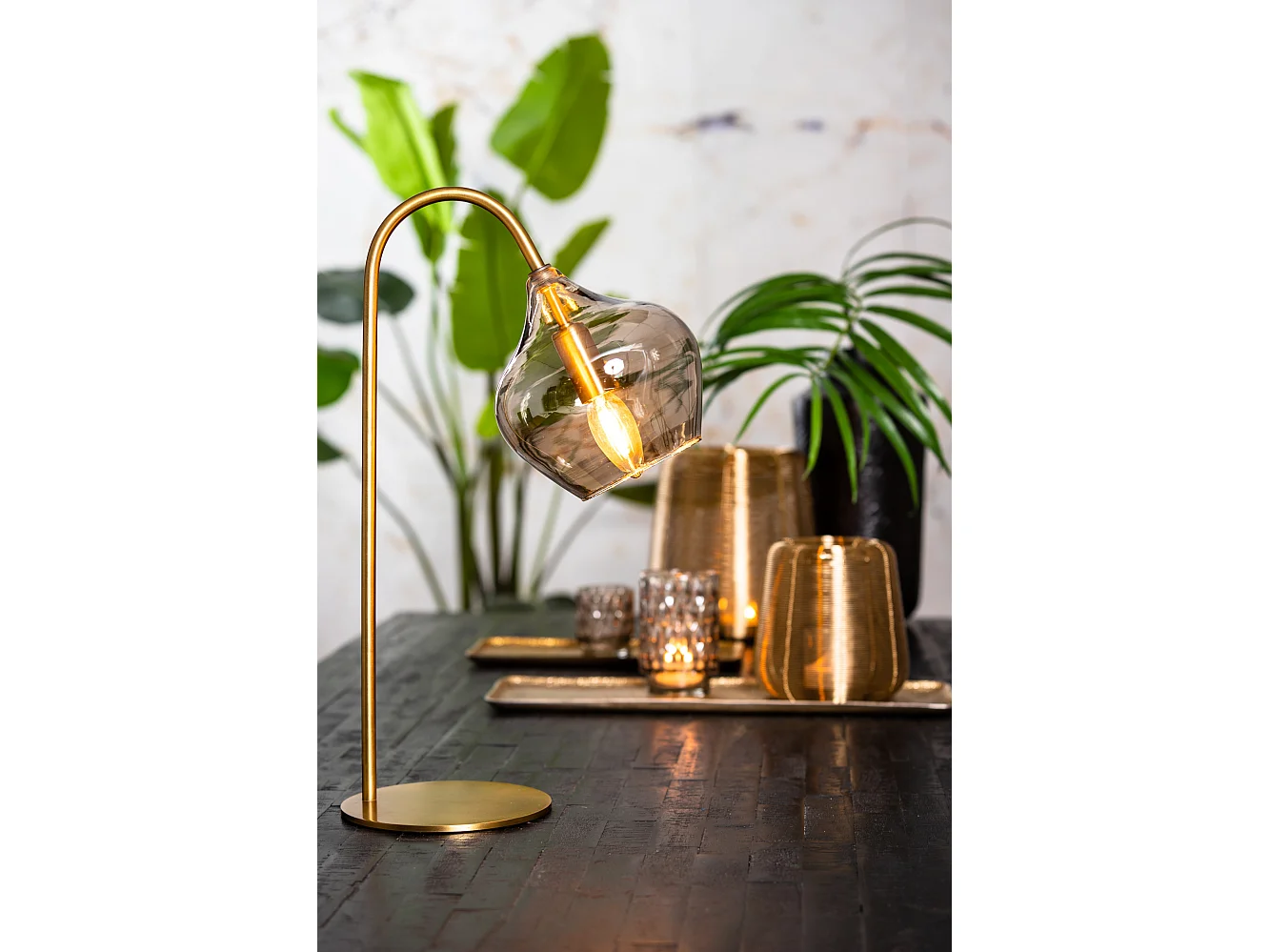 Tafellamp RAKEL - 28x17x50.5cm - Brons