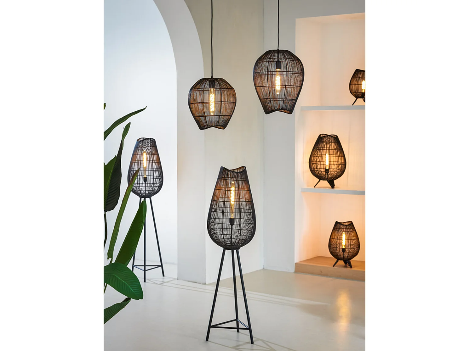 Tafellamp YUMI - Ø28x37cm - Zwart