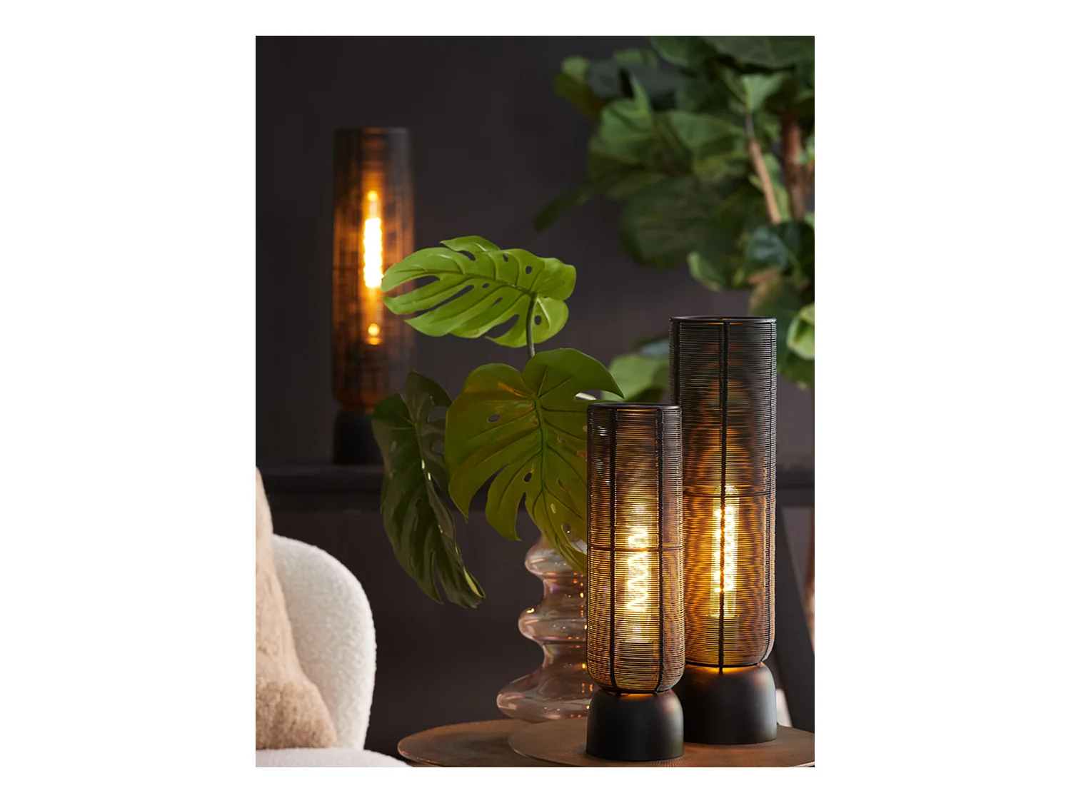 Lampe de table LEZUZA - 15,5x15,5x60,5cm - Noir