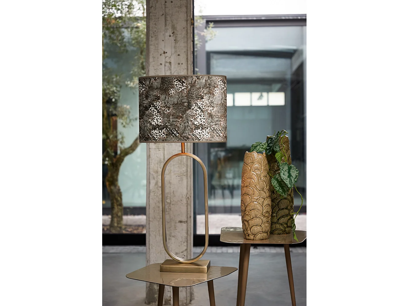 Pied de lampe JAMIRI - 20x13x55cm - Doré