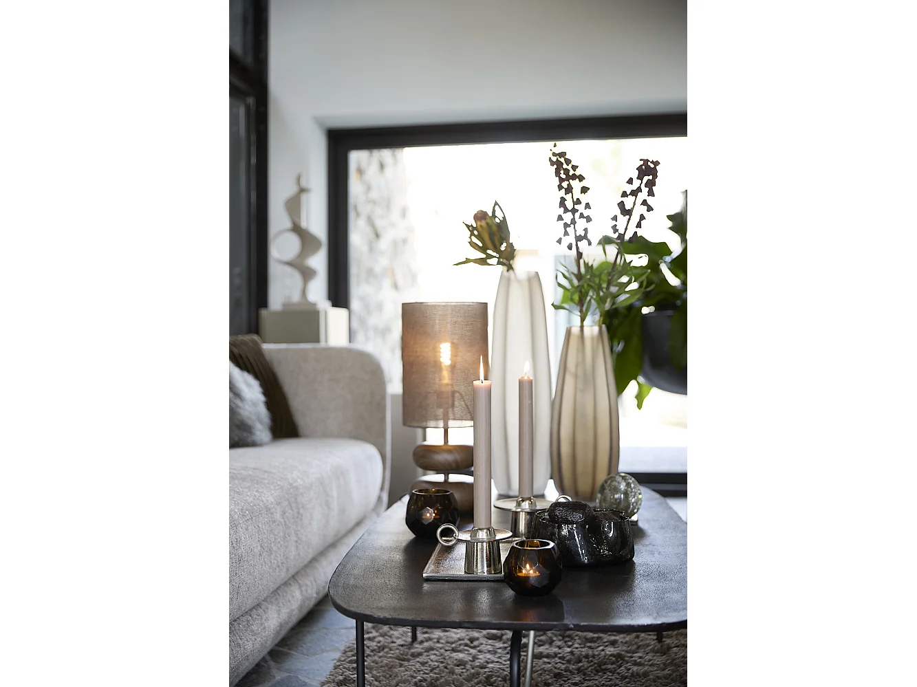 Lampe de table DANIALO - Ø22x50,5cm - Marron