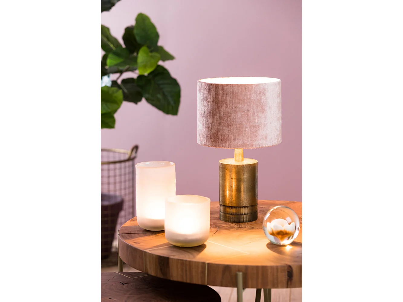 Pied de lampe SAVI - Ø10x17cm - Bronze