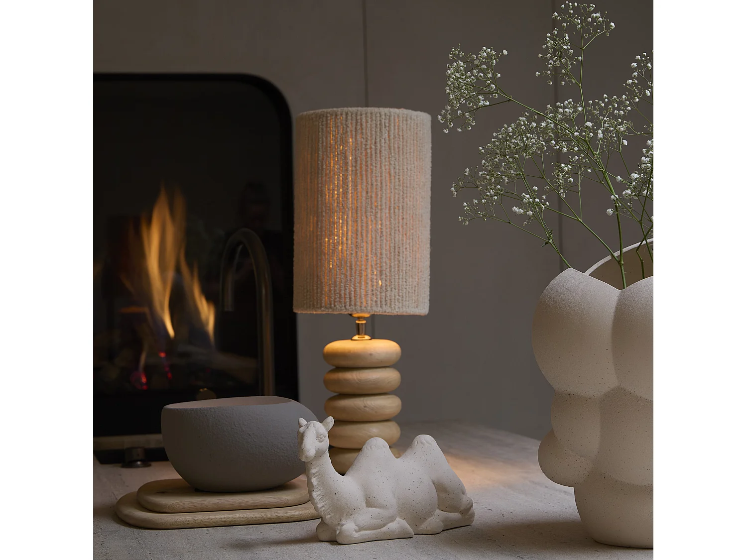 Pied de lampe BUDONGO - Ø12x21cm - Marron