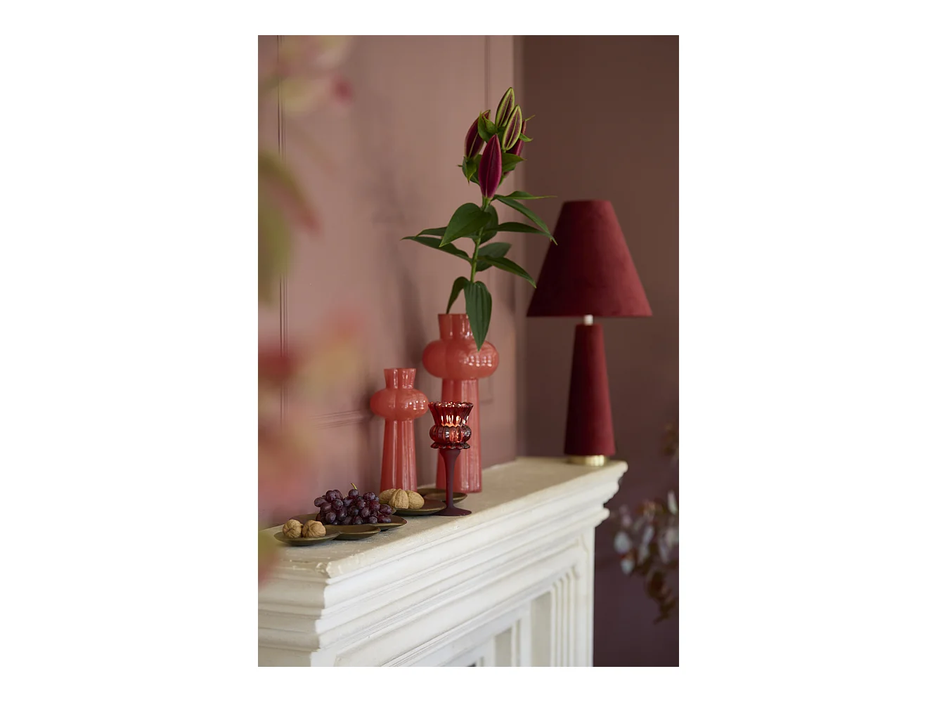 Lampe de table DEVIA - Ø30x62,5cm - Rouge