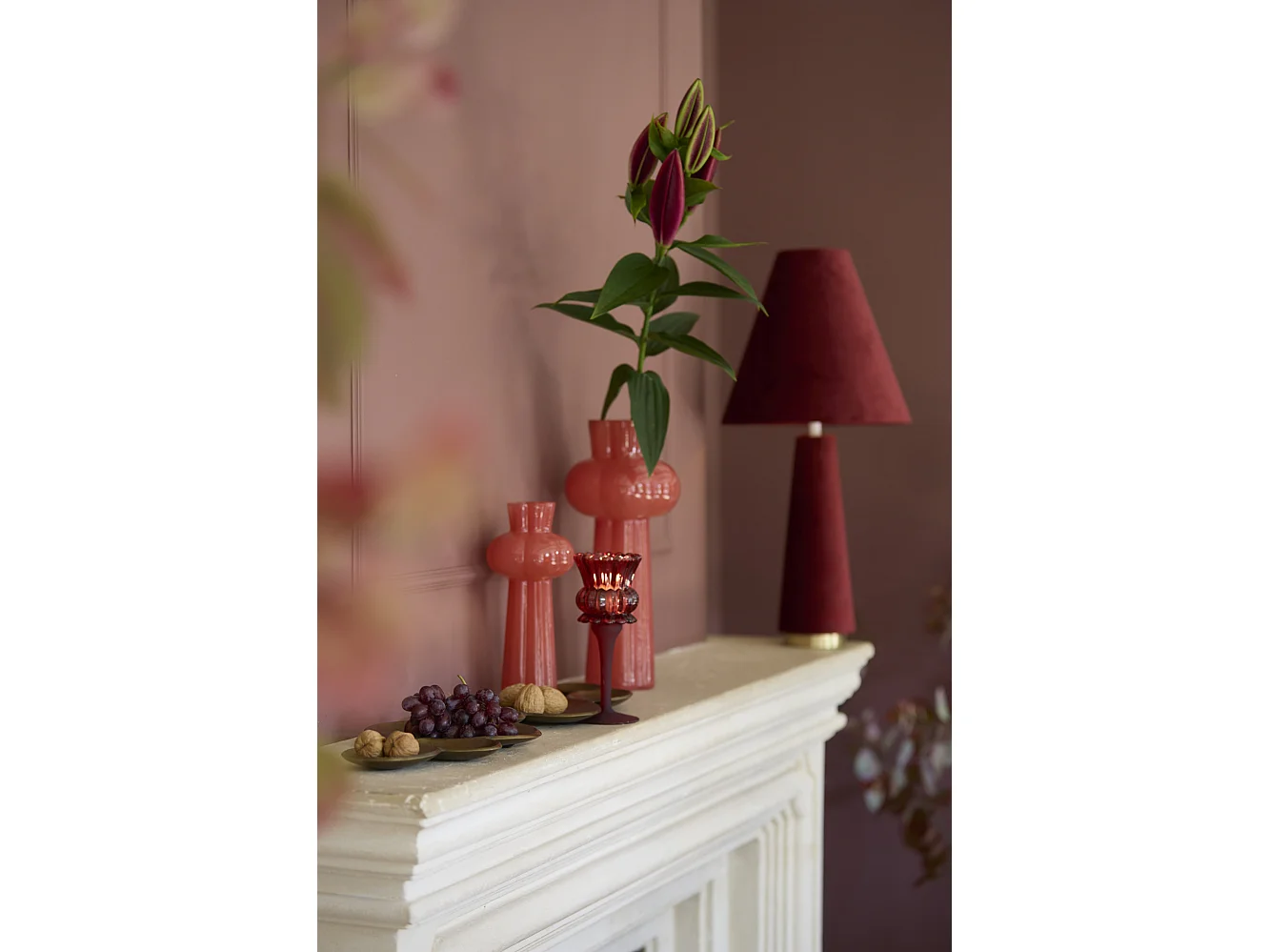 Lampe de table DEVIA - Ø30x62,5cm - Rouge