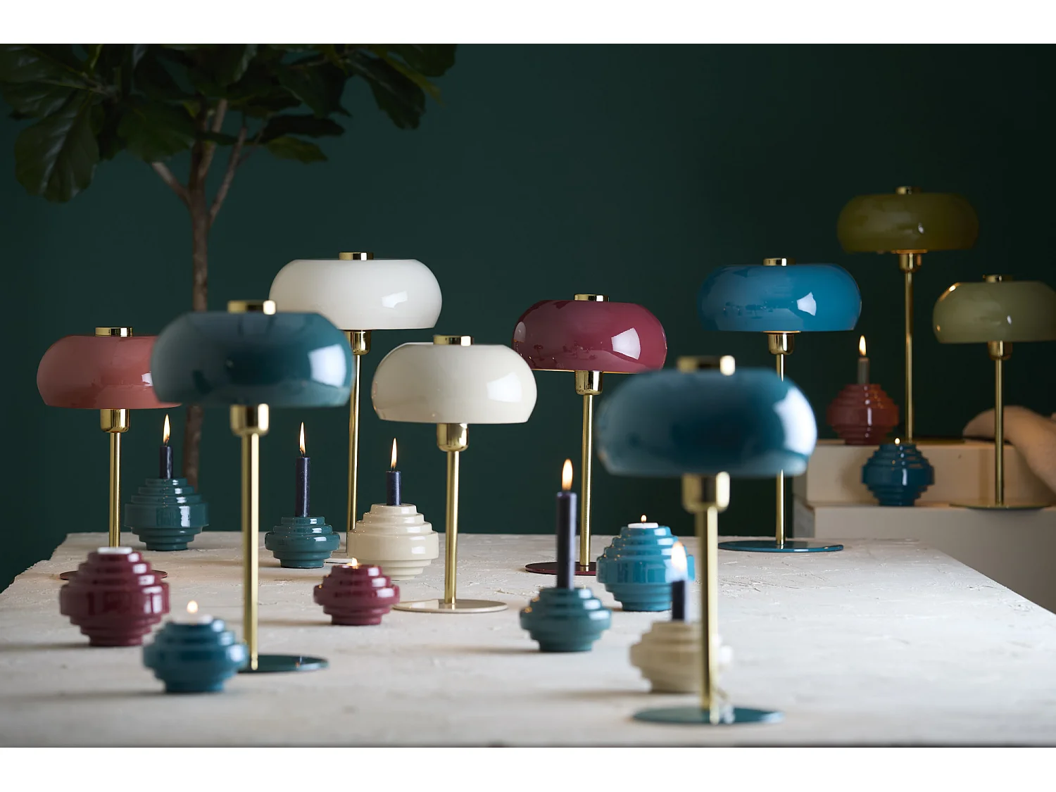 Tischlampe SURIN - Ø26x47cm - Grün