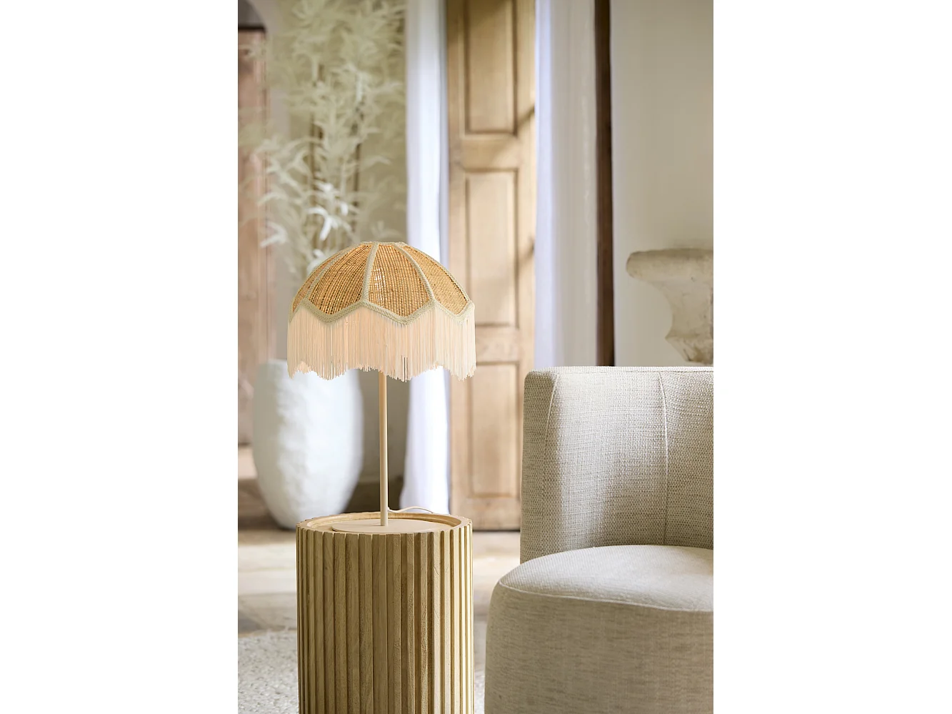 Pied de lampe RENATO - Ø20x42cm - Marron